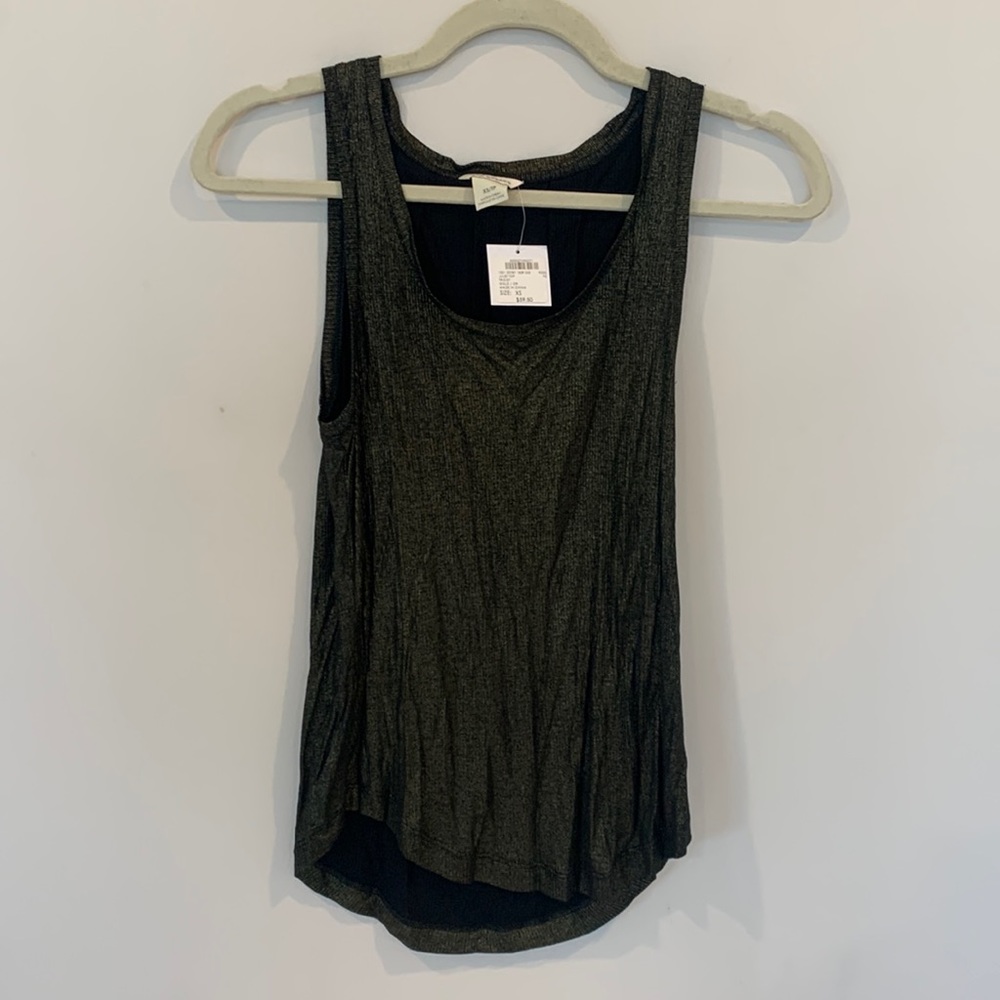 Club Monaco Sleeveless Blouse Black and Gold Size XS